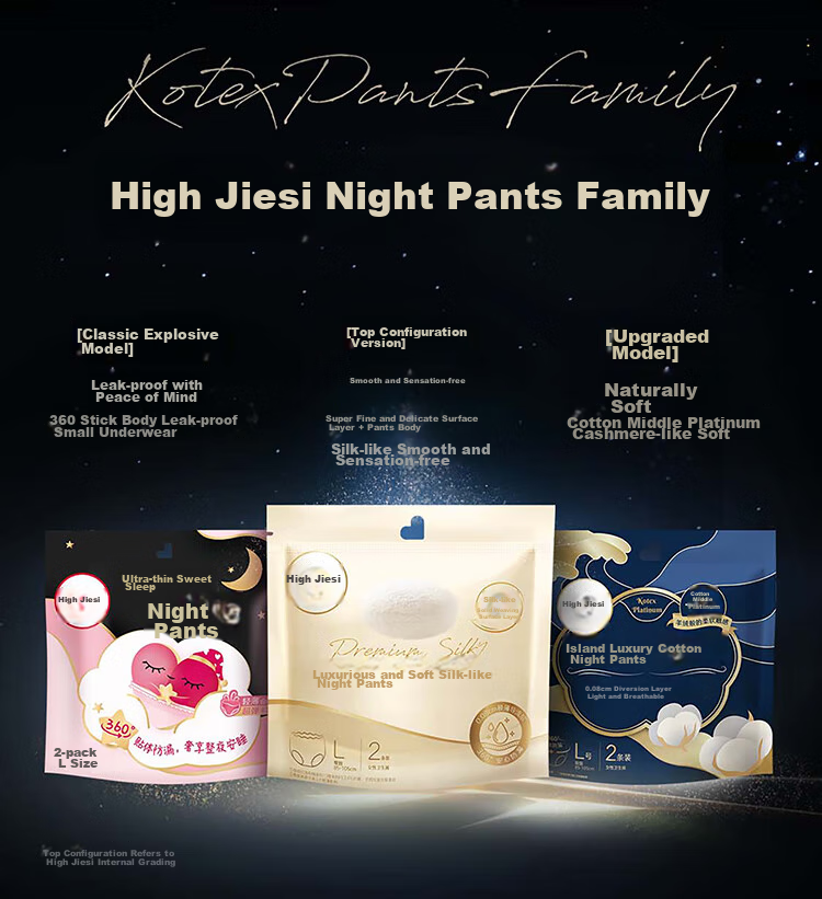 Kotex Silk-Like Nighttime Panties, Size L, 8 Pieces, Pants-Style Sanitary Napkins, Menstrual Night Use Sleep Pants, Self-Operated, Summer Ultra-Thin And Breathable 8