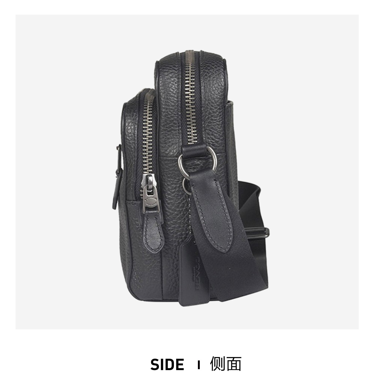 送男友蔻驰coach男士中号相机包单肩斜挎包黑色牛皮革91484qbbk 4qbbk