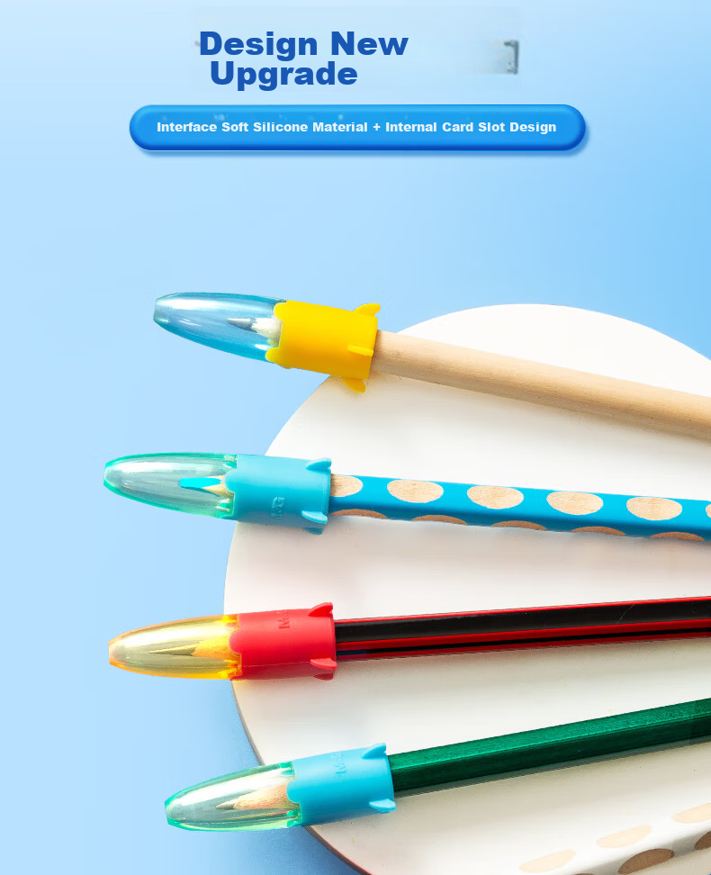 M&G Rocket Pencil Caps, Silicone Thick And Thin Pencil Barrel Universal Pen Covers, Pencil Extenders, School Supplies, Pack of 5, ABT984F4 4