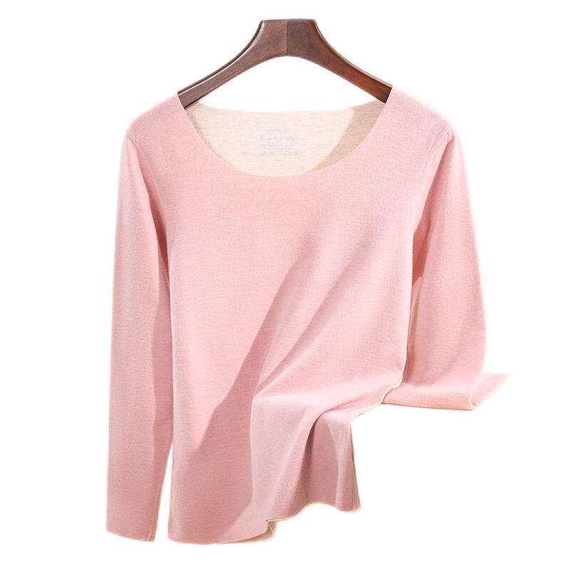 Bejirog Seamless Thermal Underwear for Women, Fleece-Lined Thickened Set, Autumn And Winter Cold-Proof Light Warm Base Layer Top And Bottom