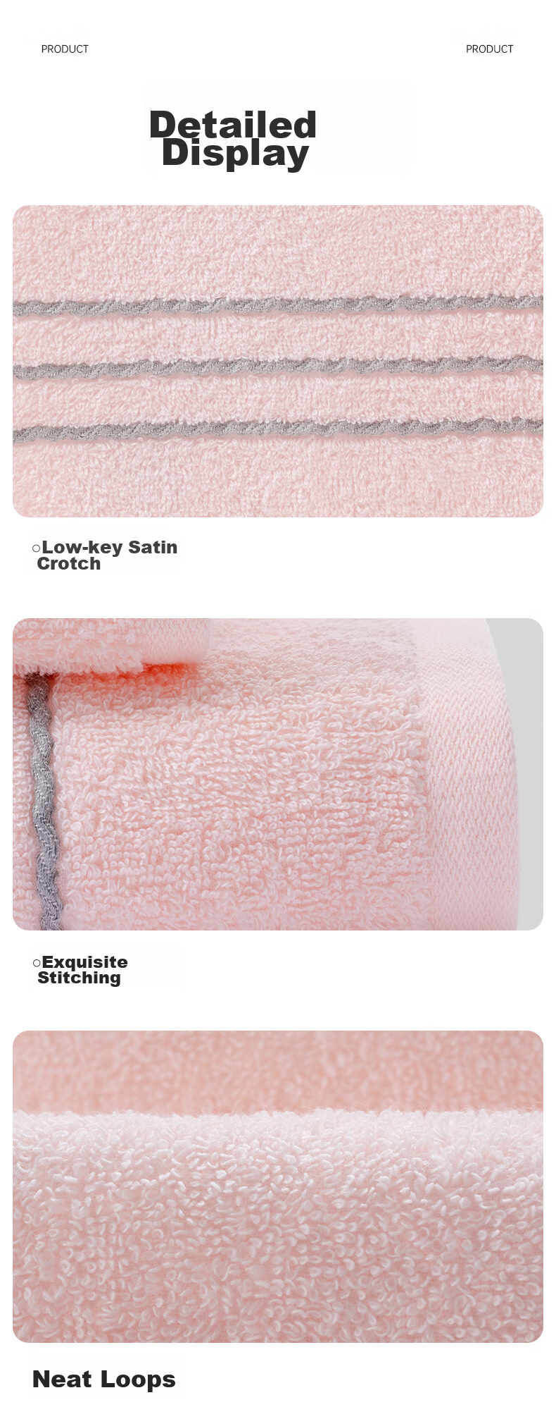 Grace 7A Antibacterial Pure Cotton Face Towel Soft Skin-Friendly Absorbent Xinjiang Cotton Adult Home Sports Blue+Pink 9