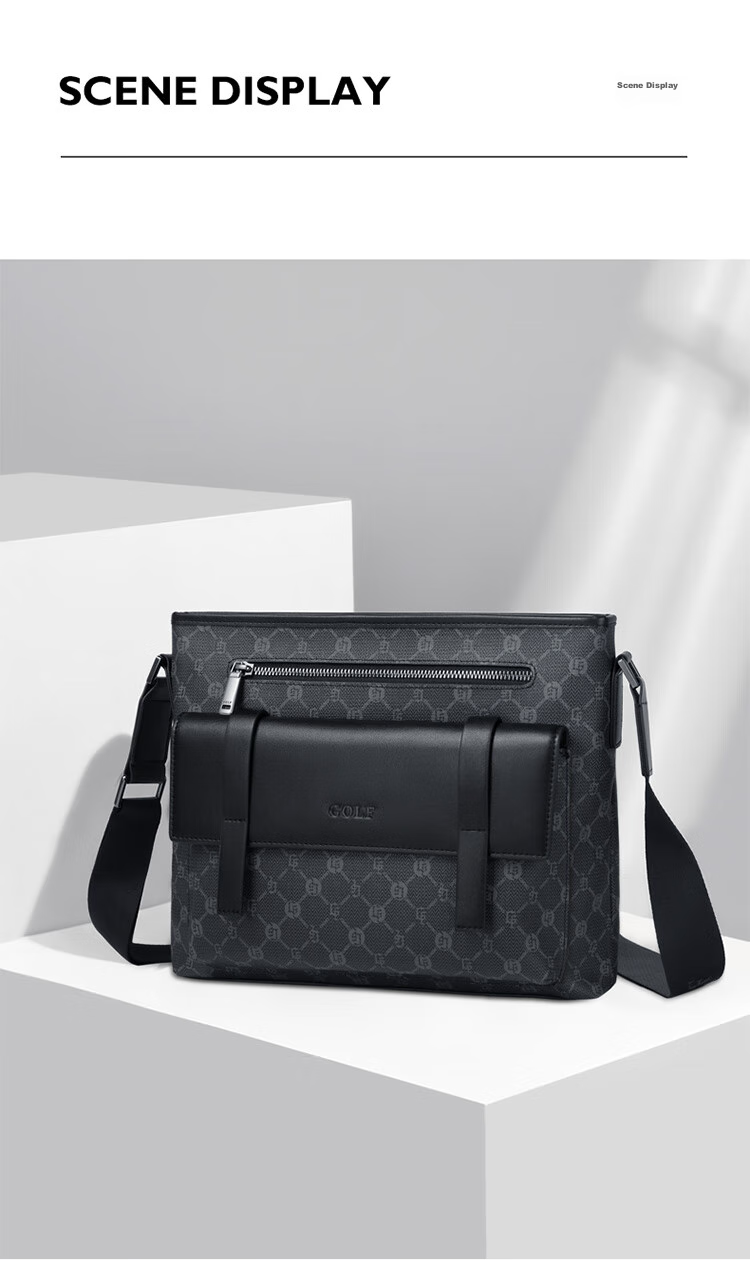 GOLF Shoulder Bag, Men's Crossbody Bag, Large Capacity IPad Pro Phone Bag, Water-Resistant Business Commuter Bag for Me 12