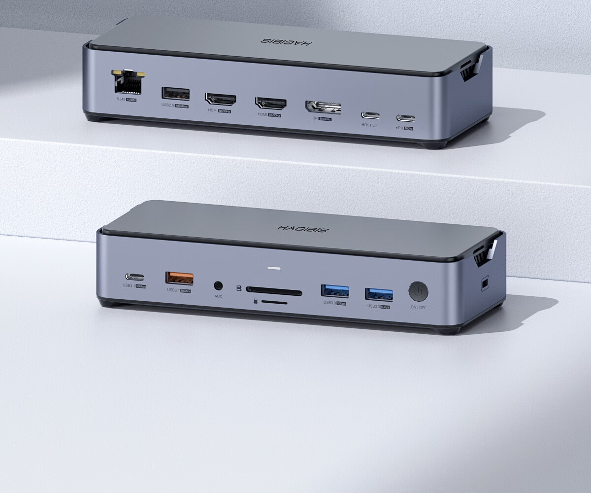 Hagibis Expansion Dock, Desktop Hub, USB Multi-Port Adapter, Type-C Hard Drive Enclosure, M.2 Expansion, Thunderbolt 4 Compatible with Apple Computers, MacBook Laptops, HDMI 2