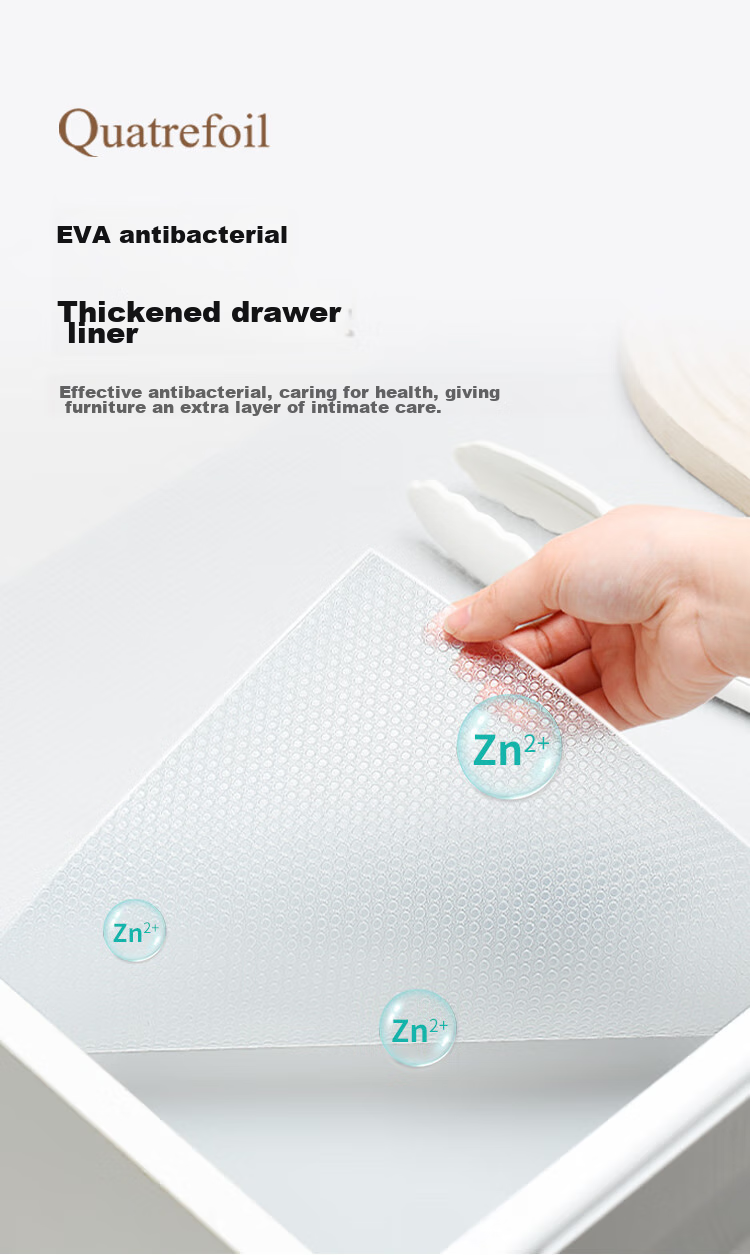 Quatrefoil Antibacterial Drawer Liner, Waterproof And Oil-Proof Cabinet Paper, Moisture-Proof Paper for Wardrobes And Cabinets, Transparent White, 60*500cm 1