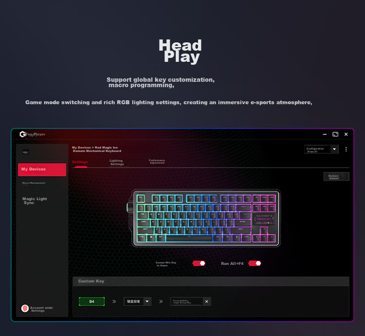 Nubiyahongmo Ice Domain Mechanical Keyboard, Tri-Mode Bluetooth/wireless Keyboard, 84 Keys, 8K Polling Rate, Gaming Keyboard, Low Latency, TTC Ice Switches, Hot-Swappable Transparent Keyboard 16