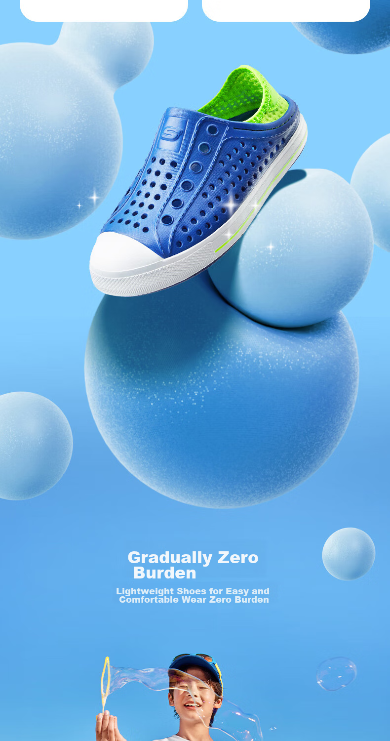 Skechers Girls' Summer Breathable Slip-On Mesh Casual Sandals Holes Shoes 308006L 4