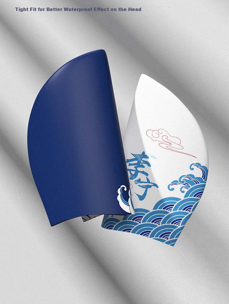 Li-Ning Swimming Cap, Long Hair Silicone Waterproof Swim Cap for Men And Women, Fashionable Printed Comfortable Non-Binding Swim Cap LNMT521-1 White 5
