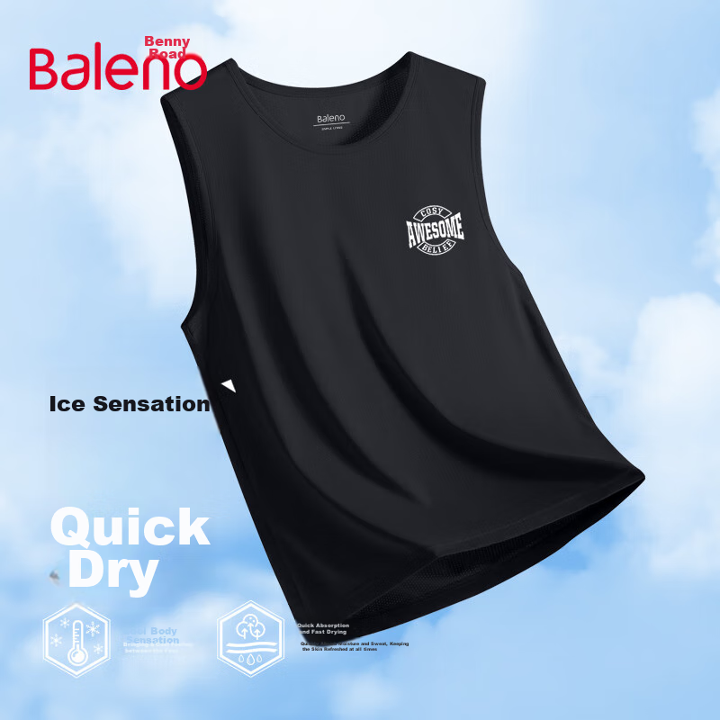 Baleno Ice Silk Tank Top for Men, Summer Cool Sleeveless Shirt, Breathable Mesh Sports Quick-Dry Trendy Stylish Vest 11