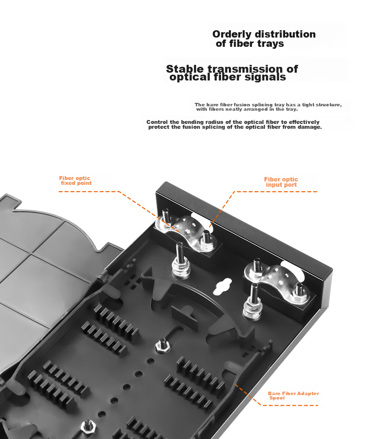 BOYANG BY-8SC 8-Port Desktop Fiber Optic Terminal Box Fully Equipped Single-Mode Pigtail Fiber Cable Fusion Splice Box Telecom-Grade Wall-Mounted Extension Box 7