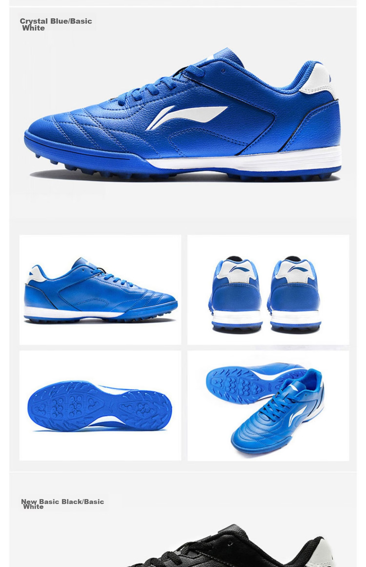 Li-Ning Soccer Shoes, TF Turf Cleats, for Men, Women, Adults, Children, Teenagers, Professional Training Shoes, Middle School Entrance Exam, Summer Breathable Cleats 24