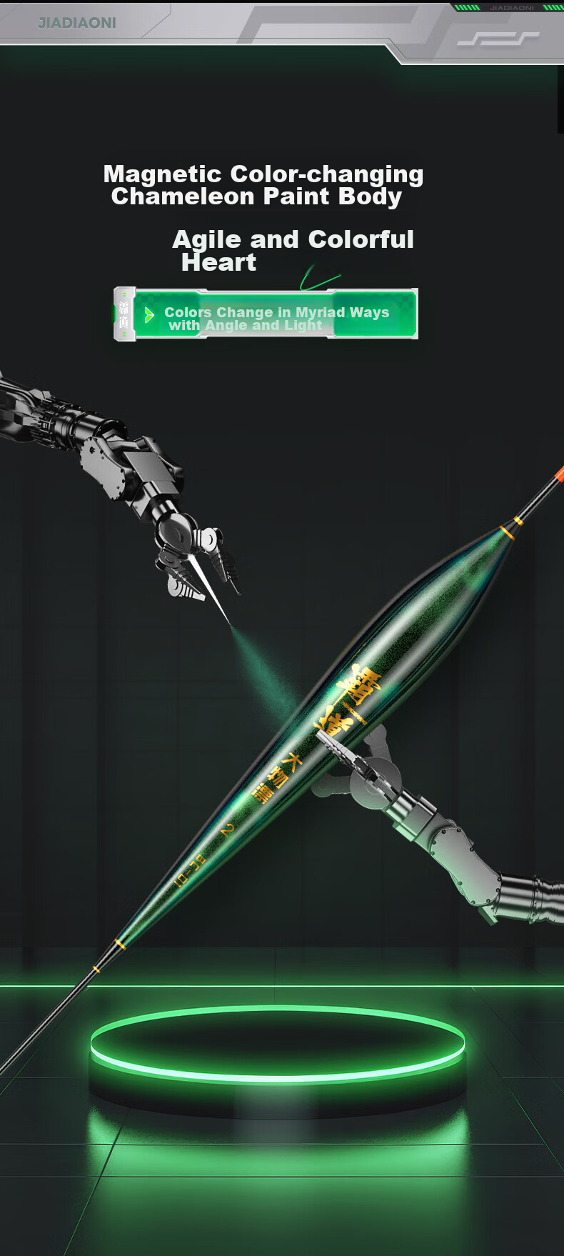 JIADIAONI Powerful Nano Float with Luminous Bait, Color-Changing for Bighead Carp And Silver Carp, Highly Sensitive And Eye-Catching 7