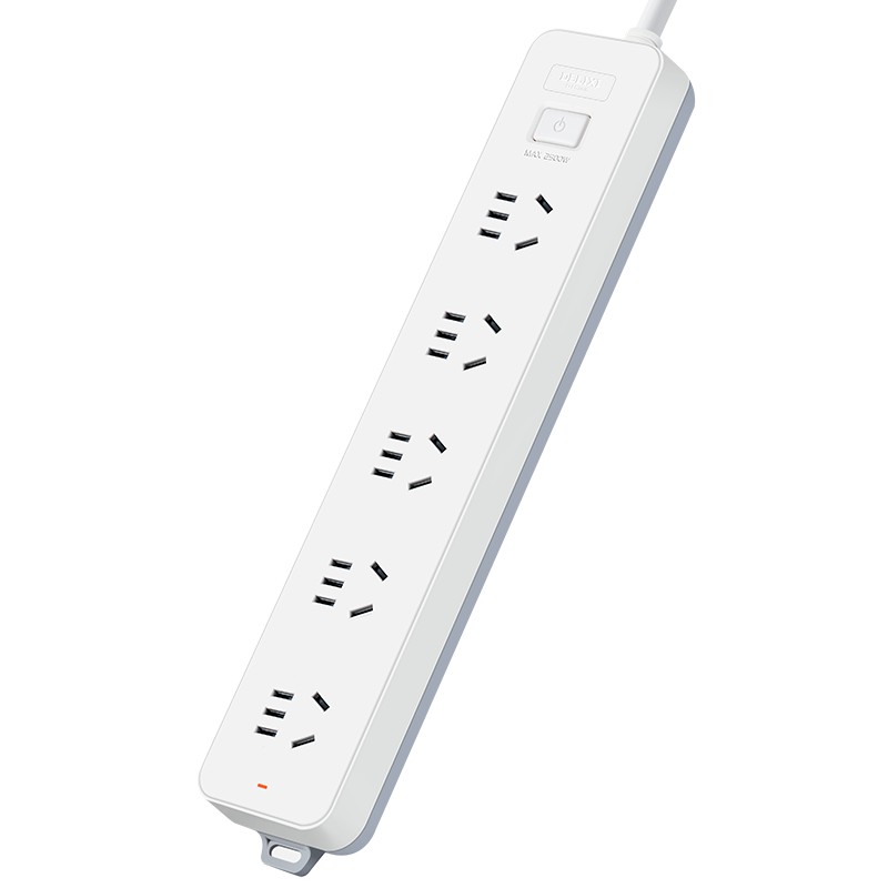 DELIXI 3C Certified National Standard Socket/power Strip/extension Cord/strip/power Bar/extension Board, 5 Outlets with Master Switch, 3 Meters