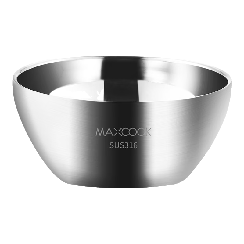 MAXCOOK 316 Stainless Steel Bowl, Double-Layer Insulated Soup Bowl, Tableware Noodle Bowl 12cm MCWA429