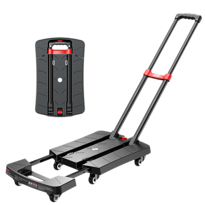 DU PONT Nai'an Series Folding Flatbed Household Cart, Portable Trolley with Handle, Luggage Cart, Hand-Pulled Cargo Vehicle
