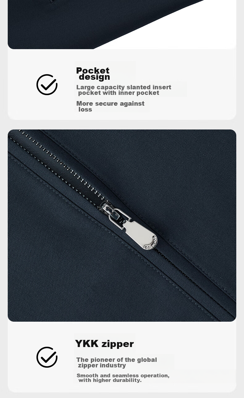 Goldlion [Yun Gan Dashi] Spring And Summer Anti-Static Washable Wool Lapel Business Jacket for Men, Navy Blue, XL 17