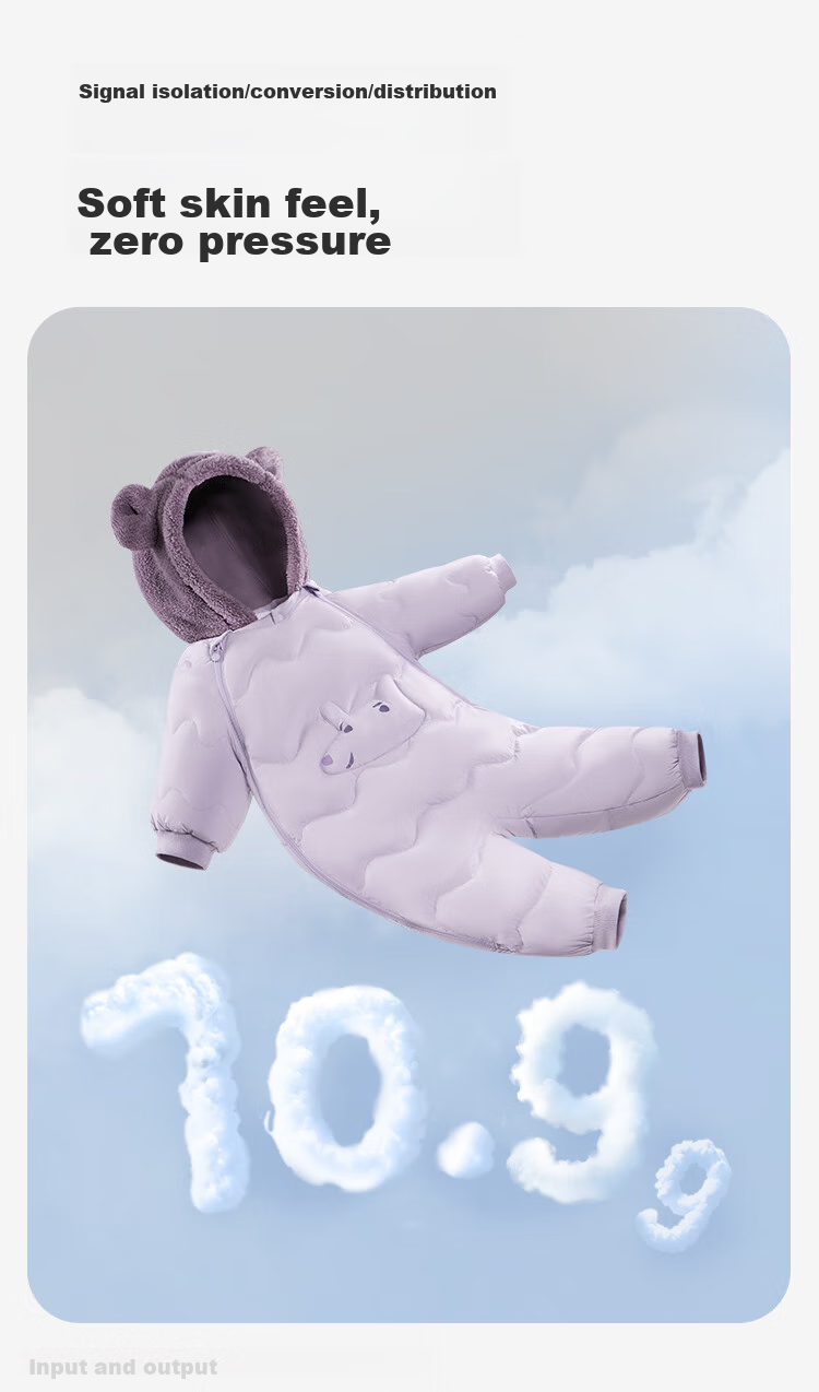 Minibala Bala Unisex Kids Baby Winter Thickened Three-Proof Cute Animal Plush Hooded Down Jumpsuit 8