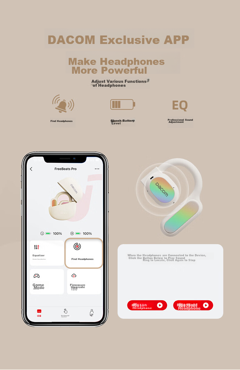 Dacom FreeBeatsPRO [Apple MFi Certified] Bluetooth Headphones, Open-Style for Sports And Running, Non-In, Non-Drop, Wireless Ear-Hook Design, Bone Conduction Concept, Compatible with Huawei 19