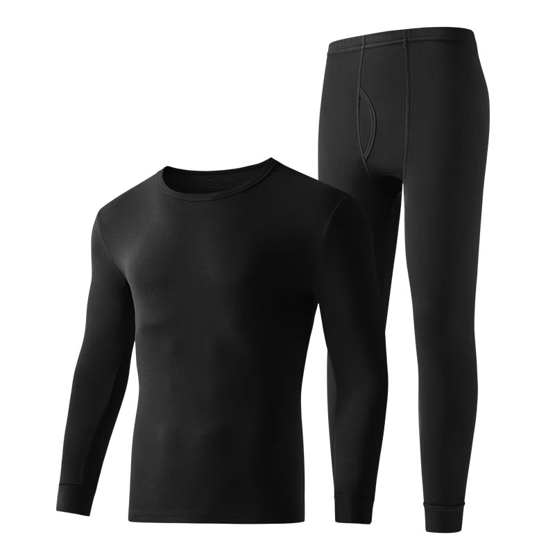 HLA Men's Autumn Underwear Set, Pure Cotton 210g 10A Antibacterial Anti-Mite Anti-Static Thermal Underwear Thin Warm Inner Wear