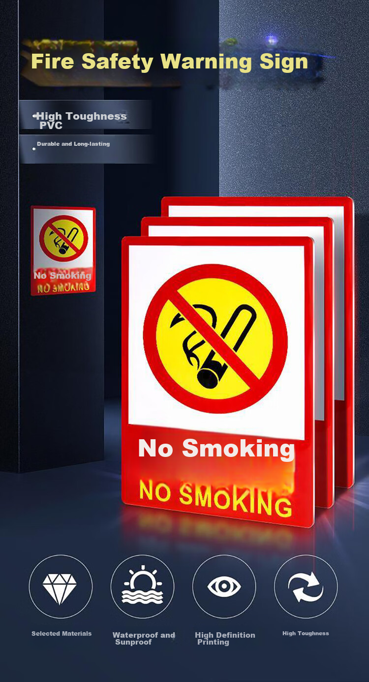 Yijuzhangning Safety Production Identification Stickers, Factory Safety Fire Prevention Slogan, 5 Pieces, 33*22.5cm Each 1