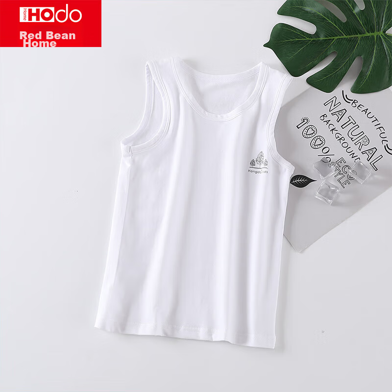 Hodohome Children's Tank Top, Boys' Summer Thin Style, 40s Combed Cotton, Casual Sports Undershirt, 803 White, Size 140