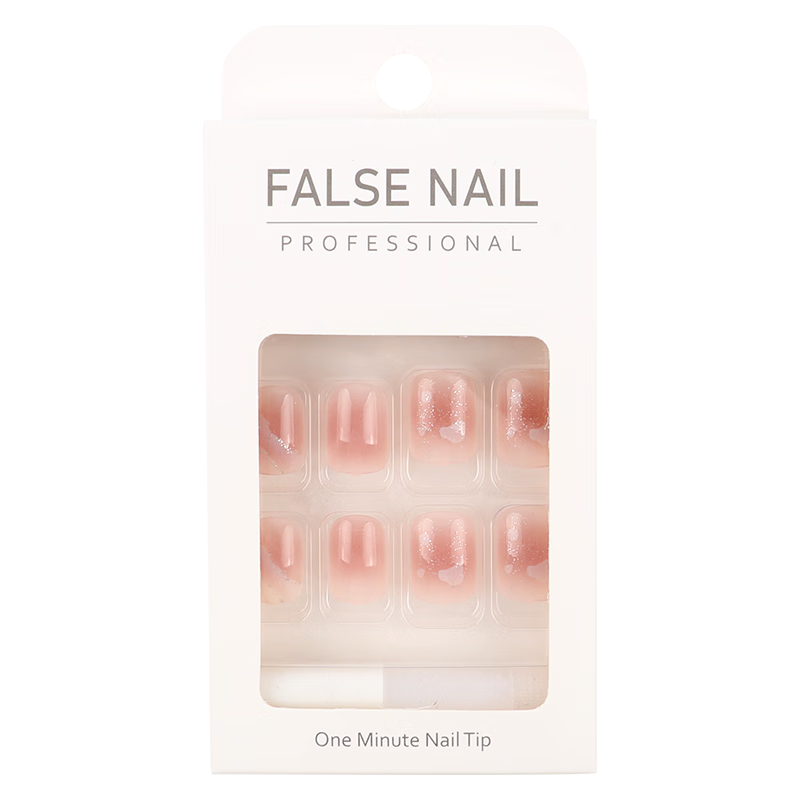 Meifuyu Nail Stickers, Wearable Nails (Jellyfish Tears), Short Fake Nails, Jelly Gel, Removable, with Tools, MF8656