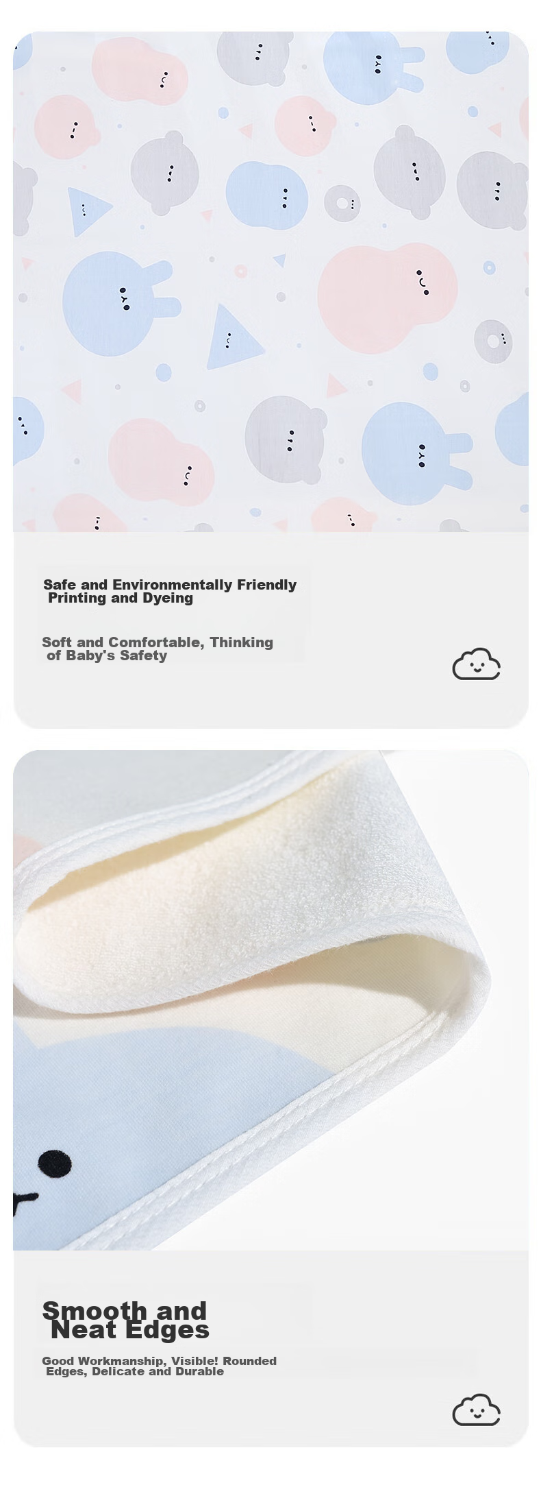 Babyprints Disposable Diaper Changing Pad, Washable, Waterproof, Breathable Nursing Mat, Bed Sheet Pad, Klikli, 1 Pack, 70*50cm 4