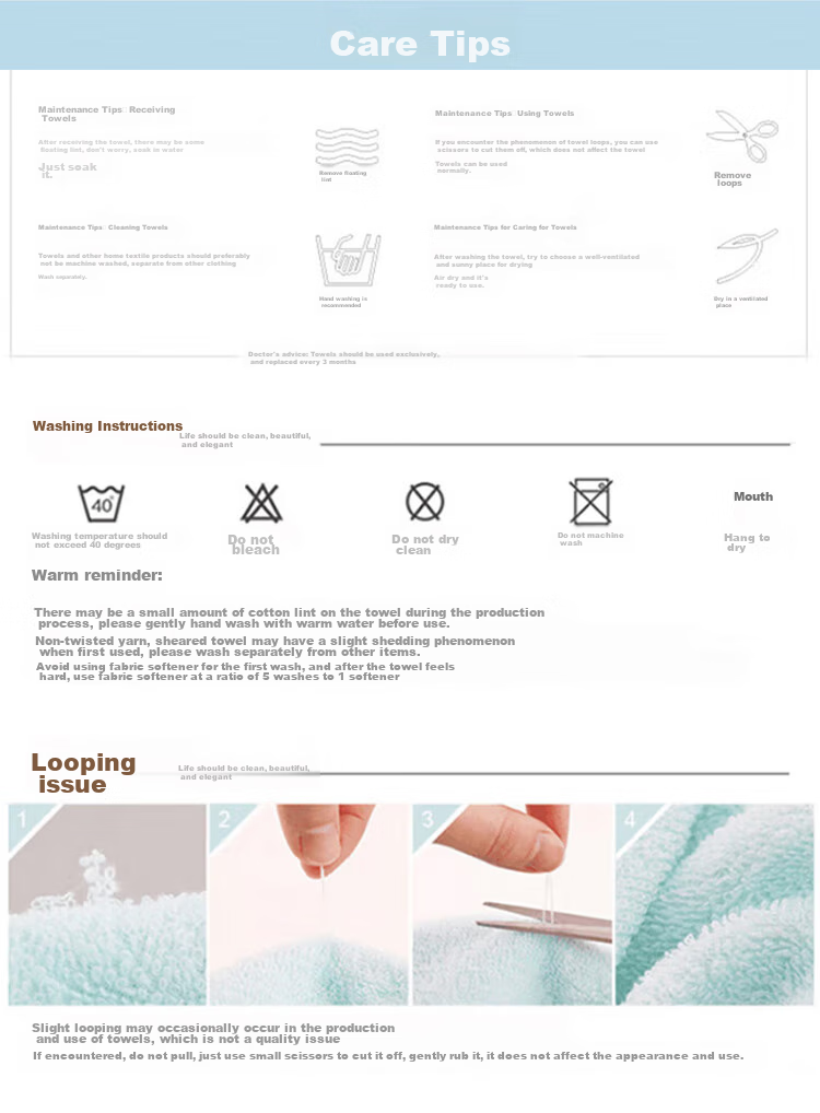 Grace Antibacterial And Anti-Mite Towels, 2-Pack, Pure Cotton, Thickened, Highly Absorbent, Soft Face Towels, Blue + Gray, 108g Sports 7