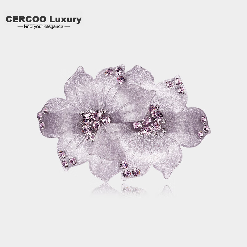 Cercoo Gentle Light-Catching Series Hair Clip, Rhinestone Clip, Hair Accessory, Back of Head Spring Clip, Hair Ornament, Mid-Autumn Festival Gift