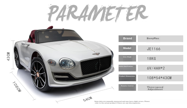 BeRica Children's Electric Car, Four-Wheel Vehicle, Authorized by Bentley, Remote Control Toy Car for Boys And Girls, Rideable, Baby Gift 18