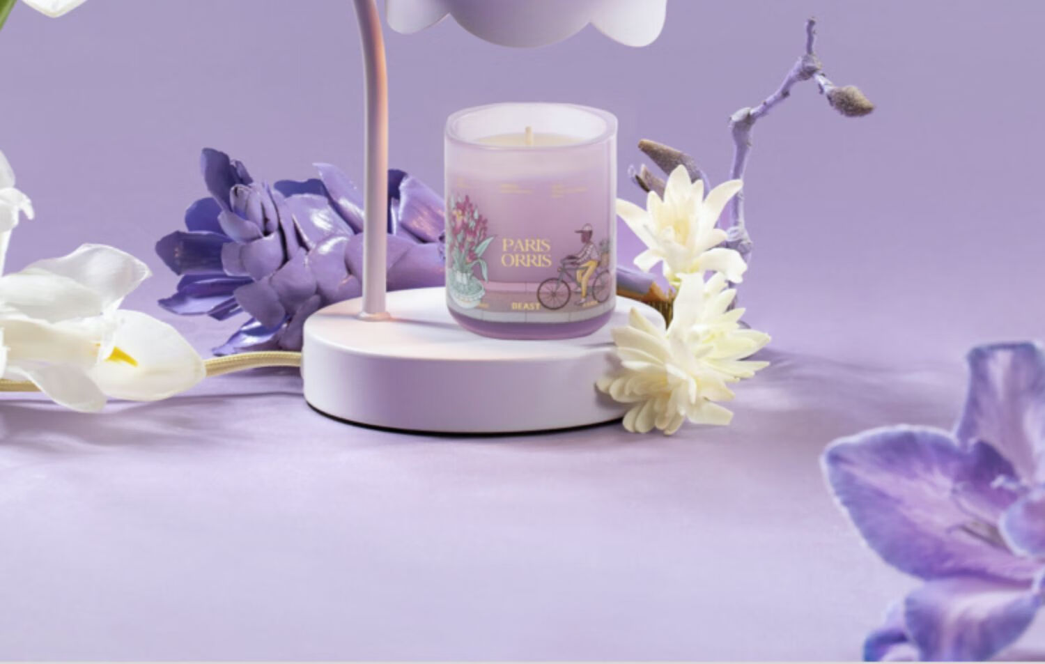 THE BEAST Osmanthus Oolong Lily of The Valley Scented Candle Gift Set with Wax Melting Lamp, Mid-Autumn Festival And Birthday Gift 2