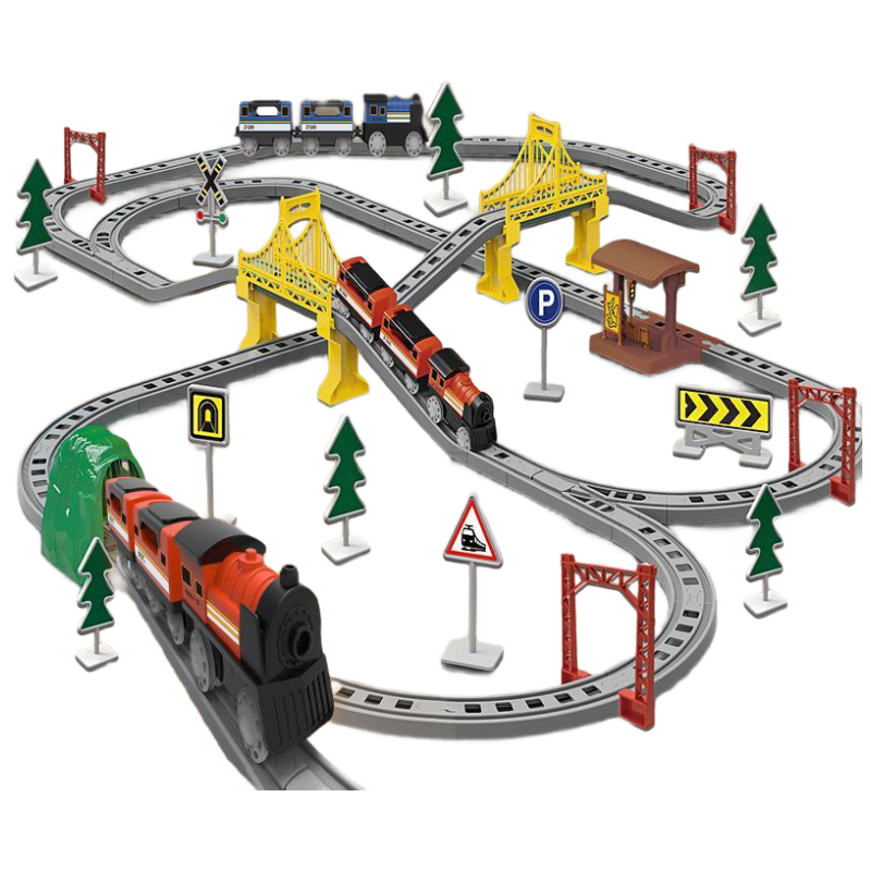 Beimuxing Children's Electric Train Track Car Toy, for Boys Aged 3-6, Roller Coaster Toy, Birthday Gift for Ages 7-14