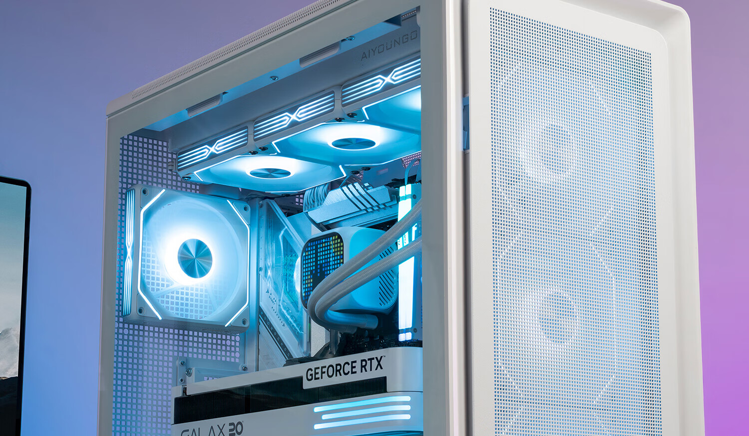 Aigo Fuyao Qianli No.1 White MESH Mesh Desktop Computer Case, Supports 360mm Water Cooling, ATX Motherboard, Airflow Chassis, Six-Sided Mesh Ventilation for Heat Dissipatio 5