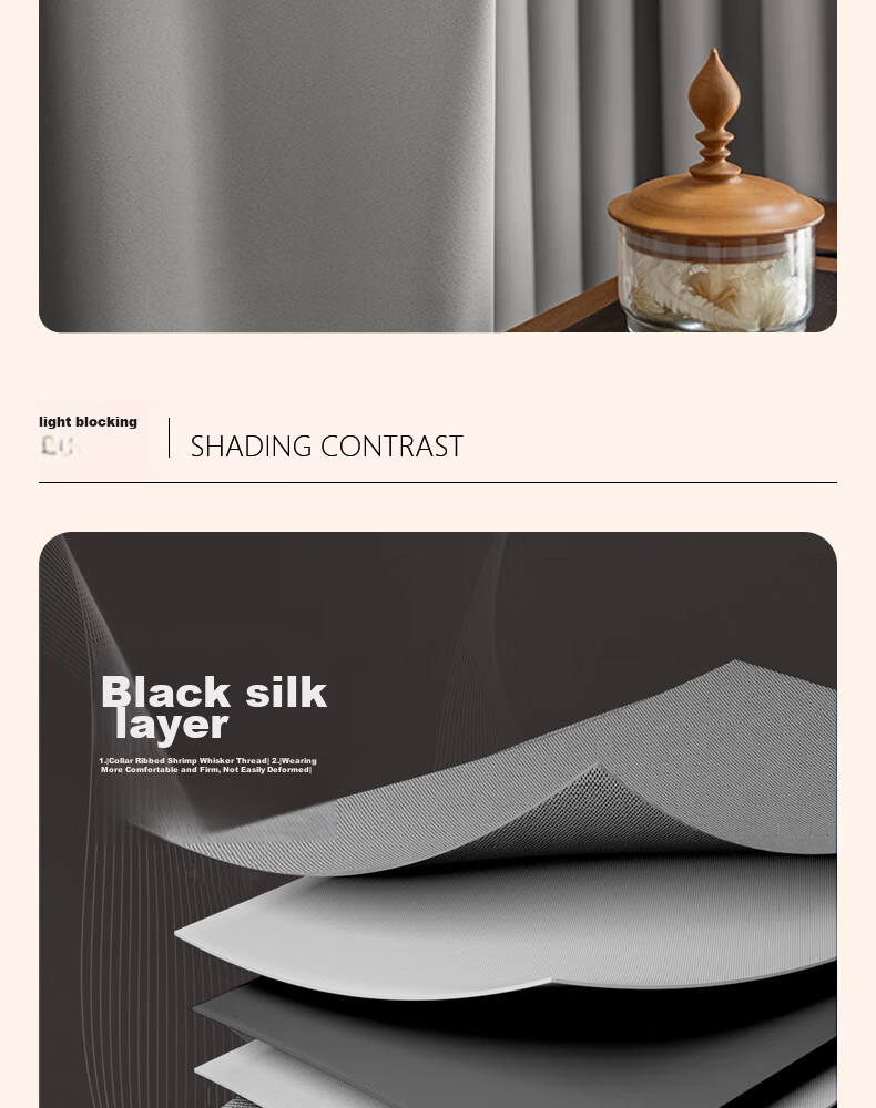 Ali Blackout Curtains, Sunshade Blinds, Ready-Made, No Drilling Required, UV Protection, Hook-Style, Soundproof Window Treatments 8