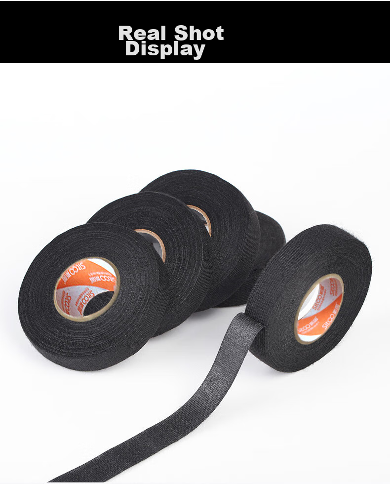 Sitoo Electrical Tape for Car Wiring Harness, Heat-Resistant Engine Wrap, Noise Reduction Insulation Tape, Black Tape to Eliminate Car Body Vibration, 2 Rolls, 19mm Wide * 15m Long 10
