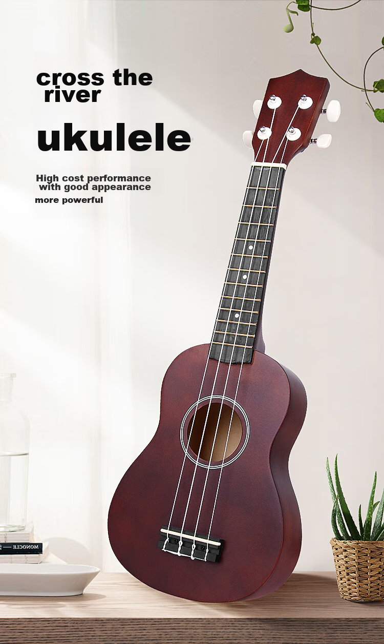 Maneryuepu Ukulele for Adults And Children, Peach Blossom Heartwood, Beginner's Small Guitar, 23-Inch Model 1
