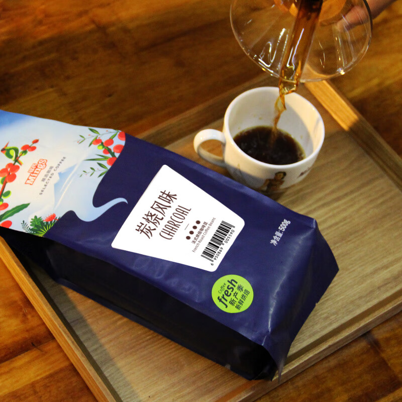 铭氏（Ming's）精选咖啡豆 阿拉比卡炭烧风味拼配 焦香浓郁 500g