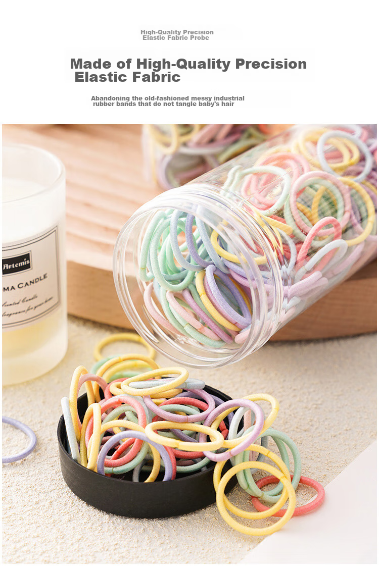 UPLUS Dopamine Children's Hair Ties, Approximately 300 Pieces, Baby Headbands, Colorful Hair Bands, Hair Rings, Ponytail Holders, Beauty Tools 6