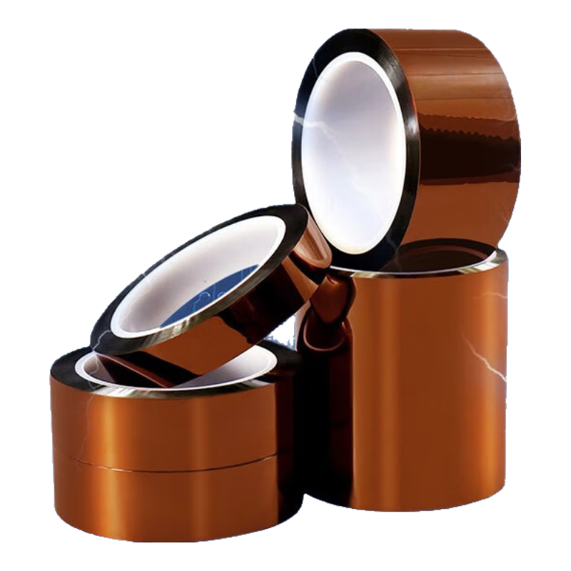 Oumai High-Temperature Adhesive Tape, Heat-Resistant Gold Finger Tape, Non-Residual Tea-Colored Tape, Wire Battery Packaging Polyimide Tape, Gold Finger 30mm*33m, 1 Roll