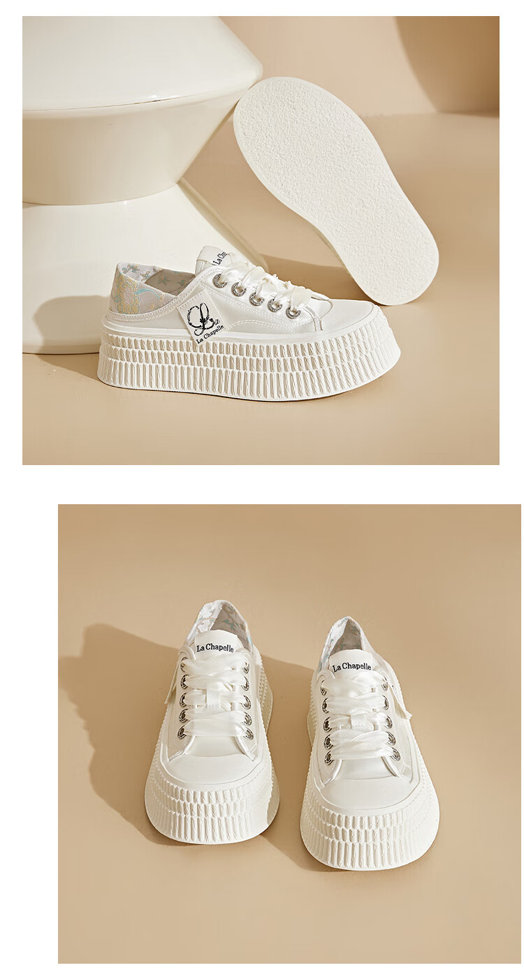 La Chapelle Women's Sneakers, Versatile Thick-Soled Casual Shoes, Chanel-Inspired Slip-On Shoes for Women-002 Pink Size 39 3