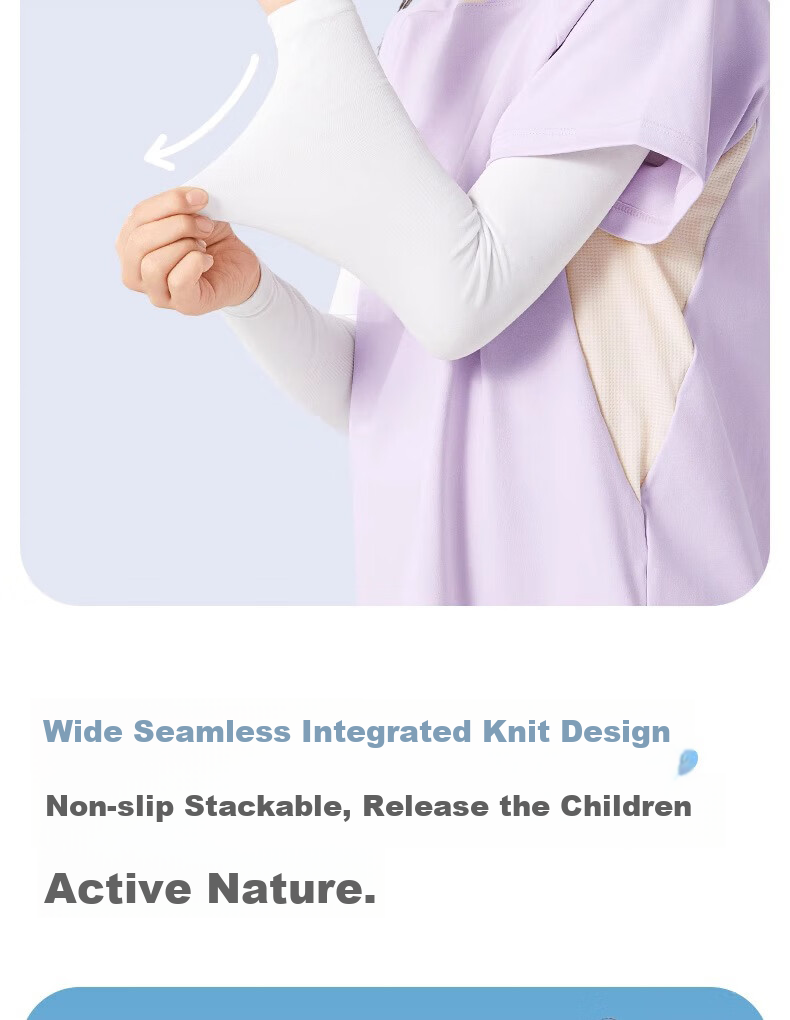 Ousen Children's Sun Protection Ice Sleeves, Outdoor Sun Protection Ice Silk Arm Sleeves, for Boys And Girls, Students, Summer UV Protection Arm Covers 12