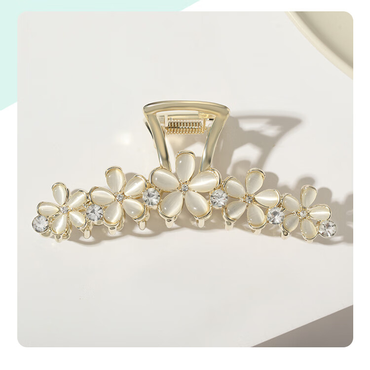 CHIMERA Elegant Hair Claw Clip with Flower And Shark Design, Luxurious Hair Clip for Back of Head, Bun Maker, Mid-Autumn Festival Gift for Wome 14