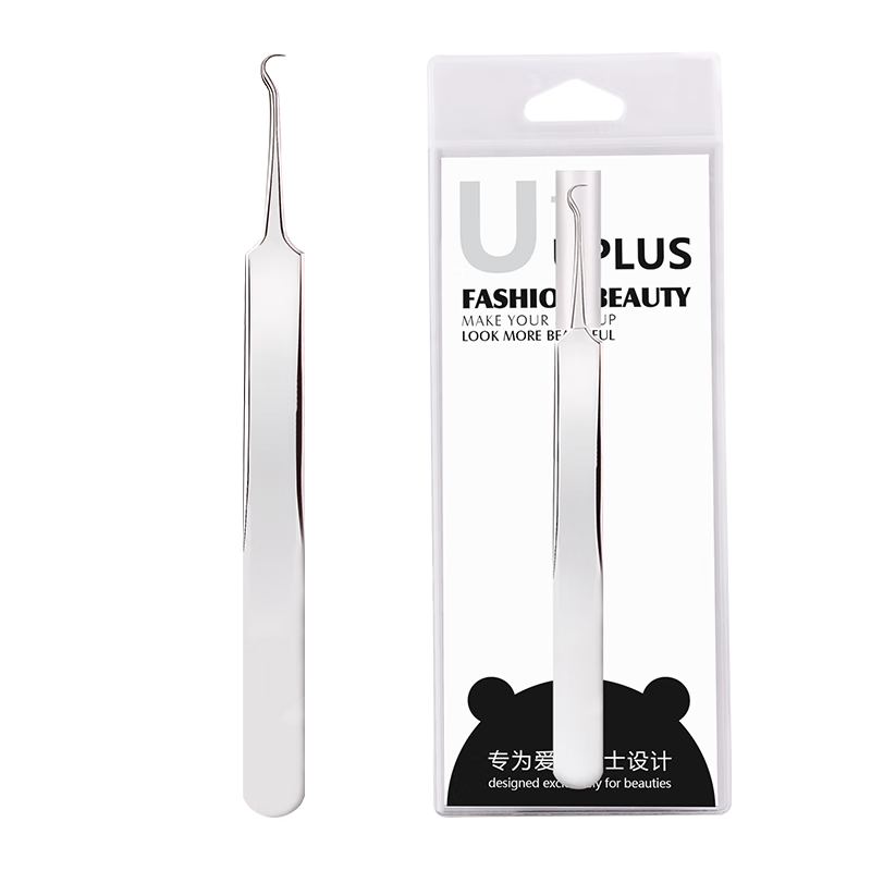 UPLUS Stainless Steel Bent Head Acne Needle, Blackhead Extractor Tweezers, Pimple Remover Tool, Beauty Tweezers for Blackheads And Acne