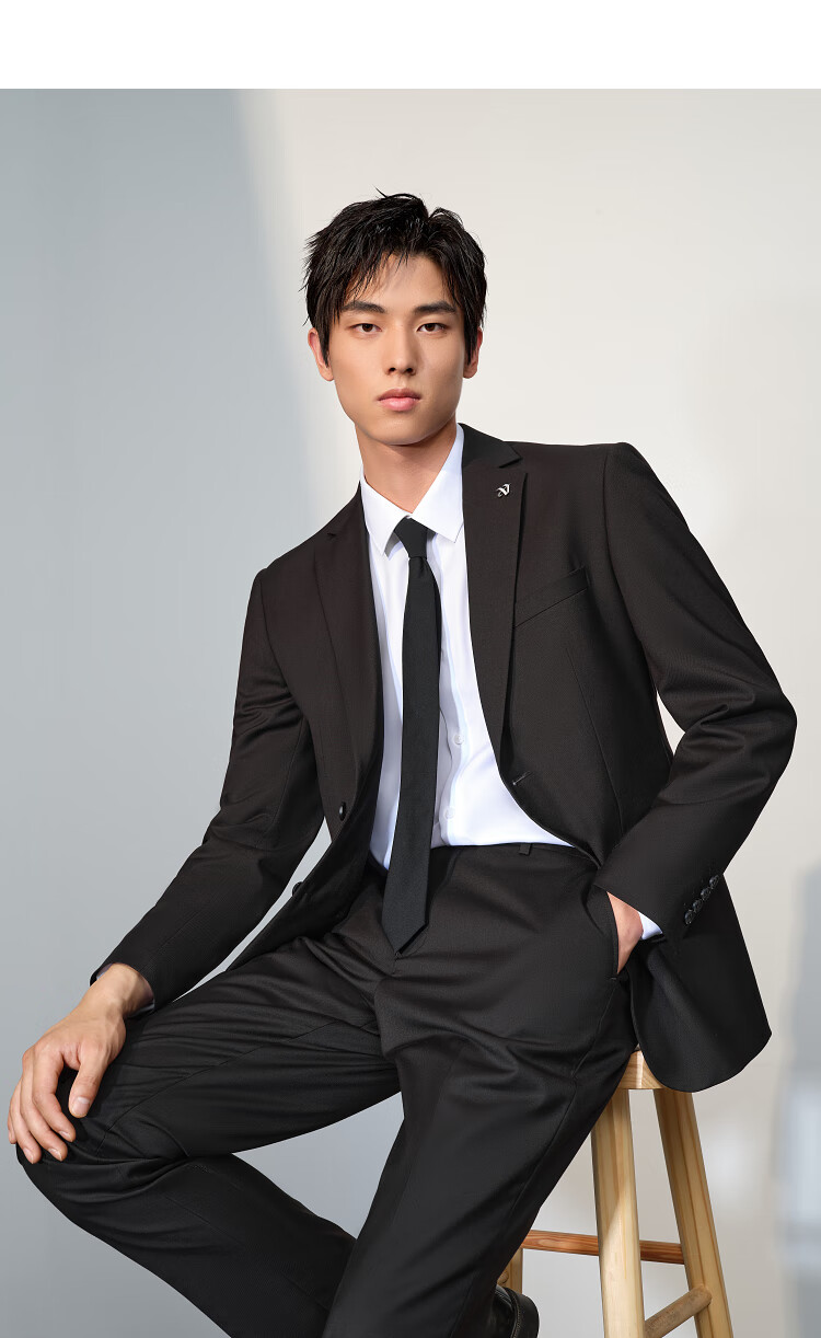 HLA Men's Suit Set, Spring And Autumn Light Business Classic Series Suit Set for Men, Navy Blue 180/96A(50A) 11