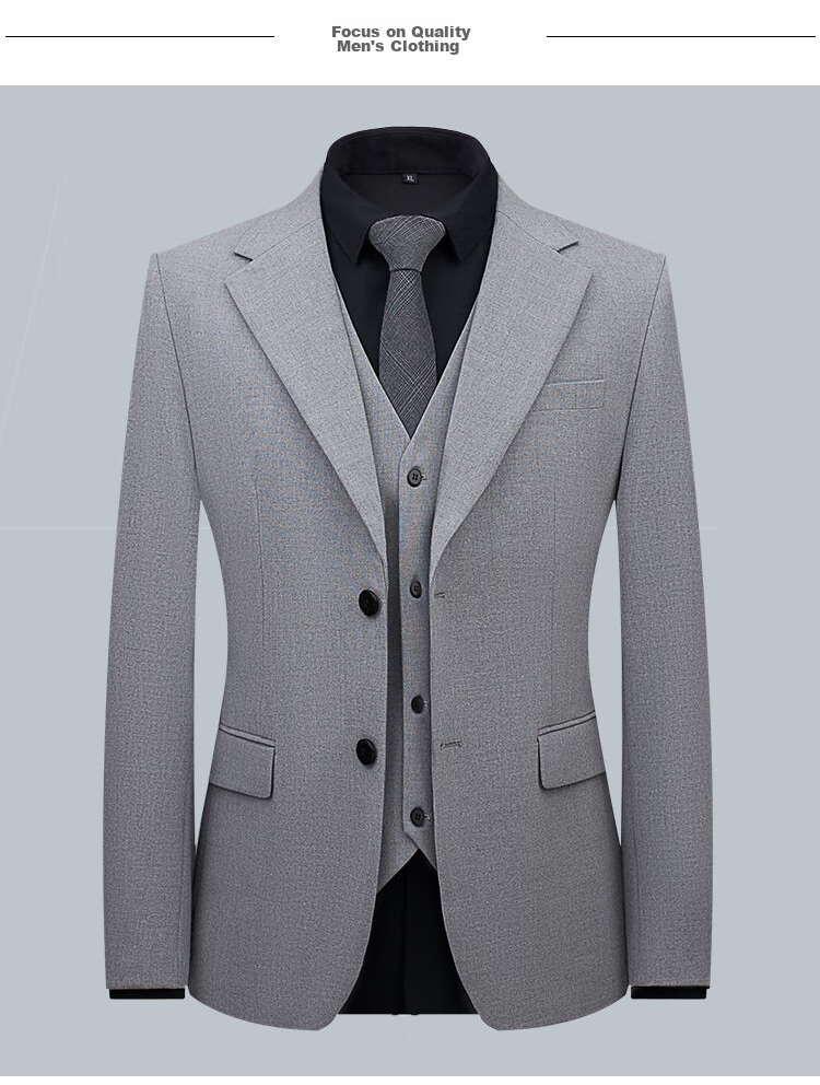 Patuowa Men's Suit, Business Professional Formal Wear, Single Suit for Weddings And Banquets, Slim Fit Dress Suit Jacket, Black, Size S 11