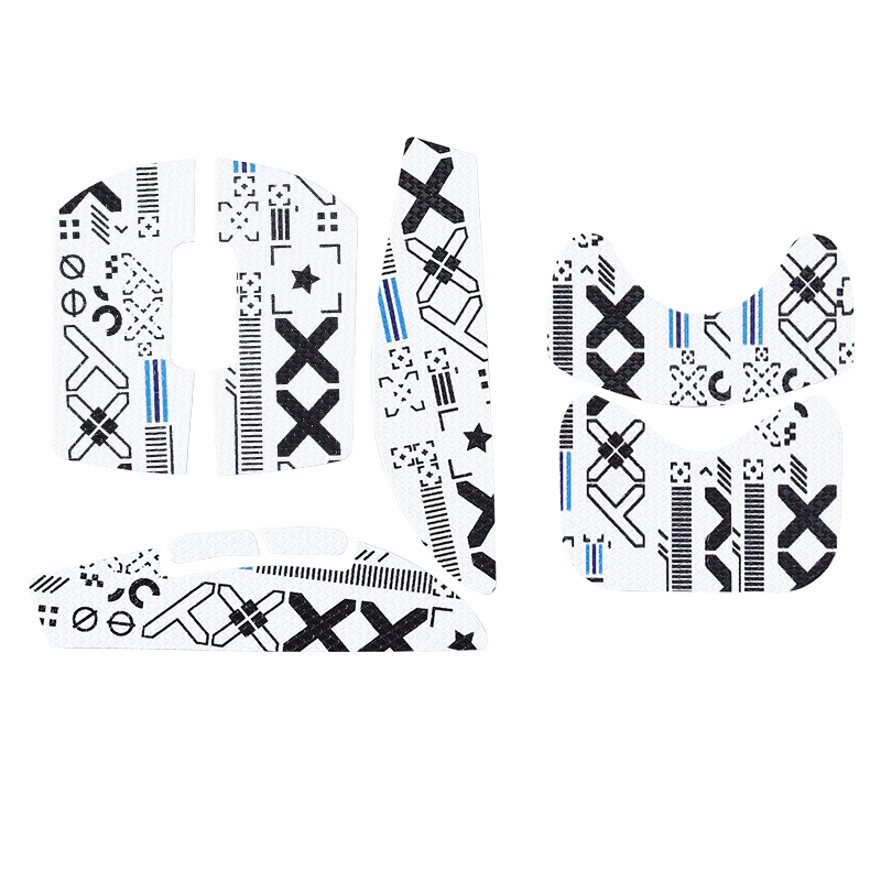 BUBM Mouse Anti-Slip Sticker, GPW Second And Third Generation Sweat-Resistant Side Sticker, GPW2/3 Sticker, Dog Shit King E-Sports Wireless Gaming Mouse Pad, Matte Sweat-Proof, White Floral Patter