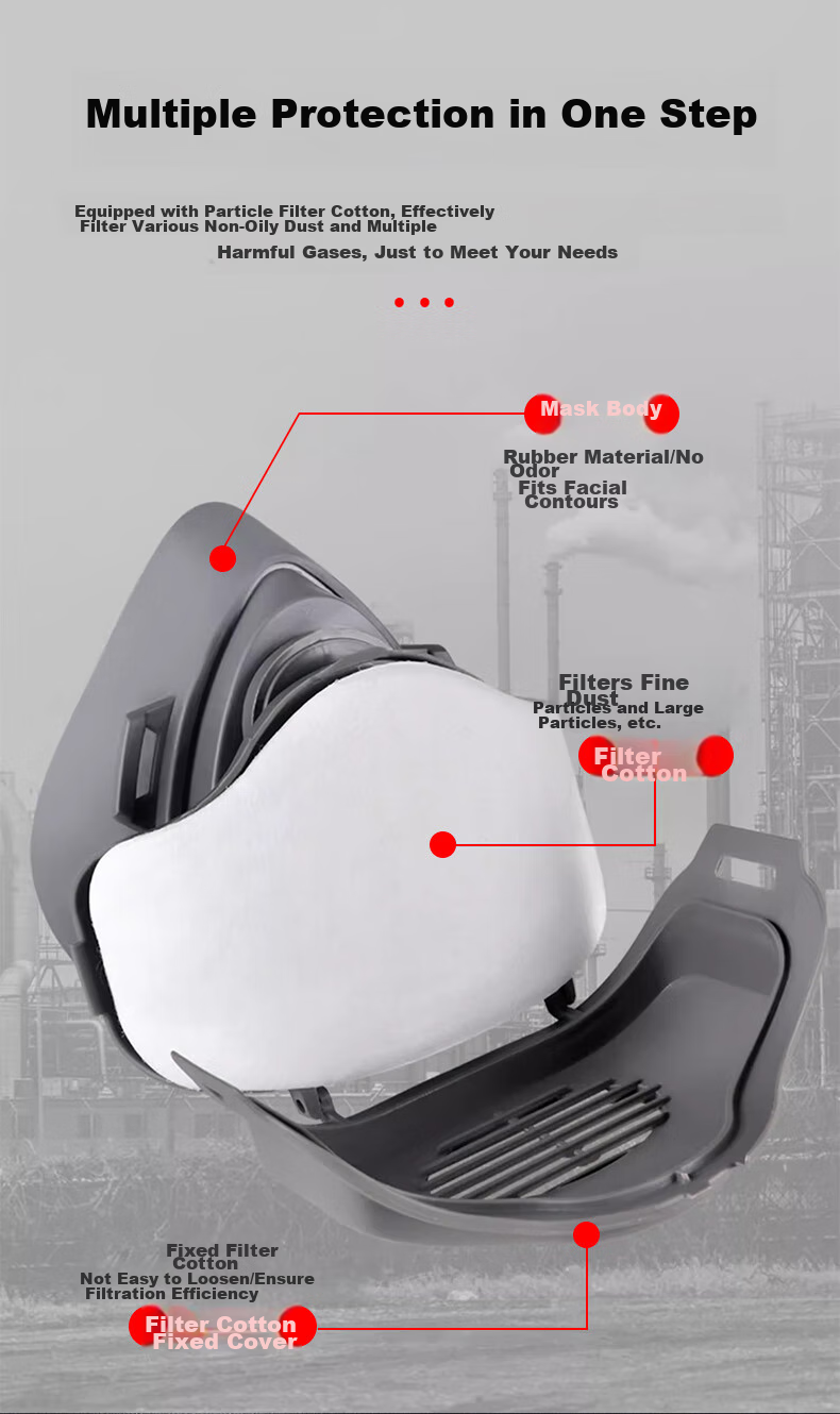 Leyoubaiyi 3701CN Activated Carbon Fabric 6-Layer Dust Mask KN95 Filter Cotton, 20 Pieces, for Dust/oil Particles, Grinding Welding Workers 6
