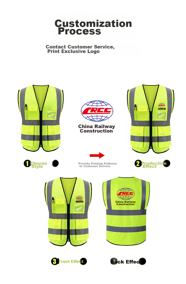 MAINUOQI Reflective Vest, High-Visibility Multi-Pocket Construction Engineering Reflective Clothing, Sanitation Worker Vest, Safety Traffic Warning Uniform [Jingpei Logistics] Multi-Pocket Fluorescent Yellow 5