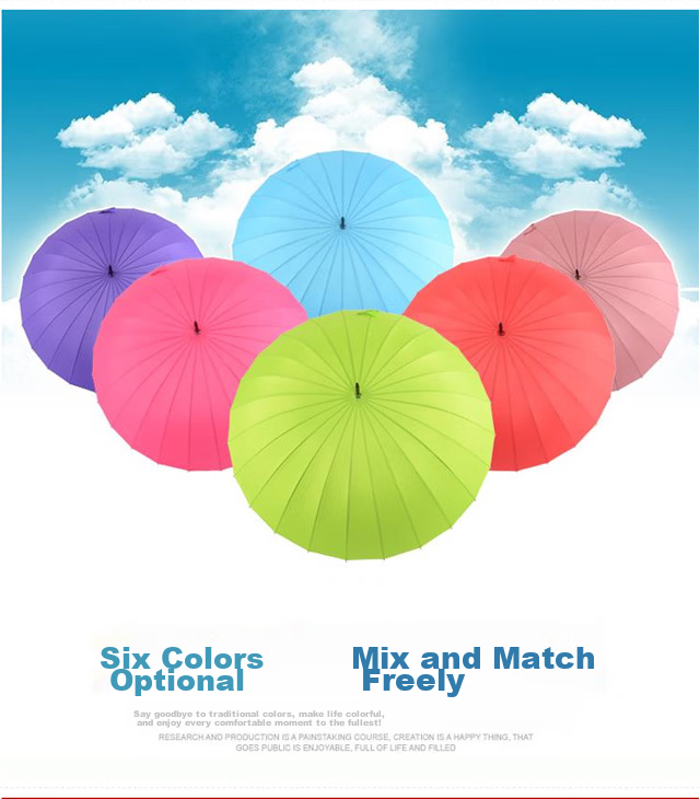 MAYDU Heavy Rain Umbrella, Long Handle, 24 Ribs, Automatic Opening Umbrella, Water-Resistant, Windproof Straight Handle Umbrella M7007, Matcha Gree 3