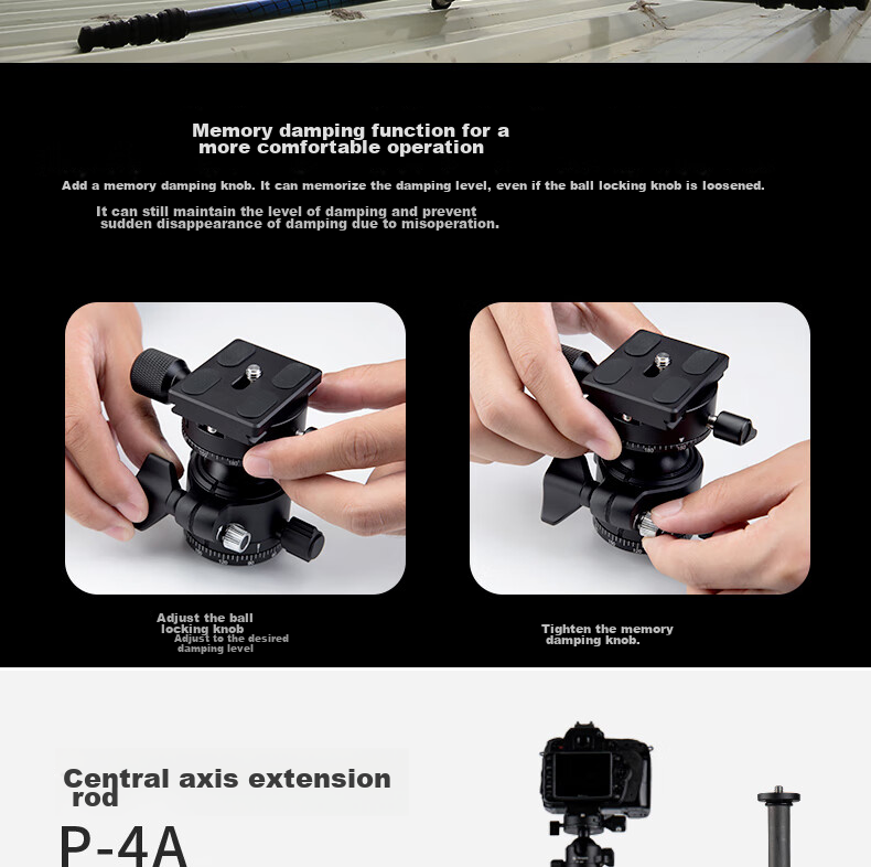 Fotopro P-4+P 4H+P Low-Angle Shooting, Dual Panoramic Ball Head, Digital Camera Photography And Videography Carbon Fiber Tripod 11