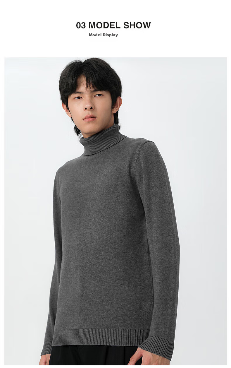 MARKLESS Men's Sweater, Autumn And Winter Warm Turtleneck Knit Pullover, Casual Inner Layer Base Shirt, 0710 Wheat Yellow, L 9